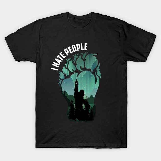 I hate people big foot funny camping T-Shirt by DODG99